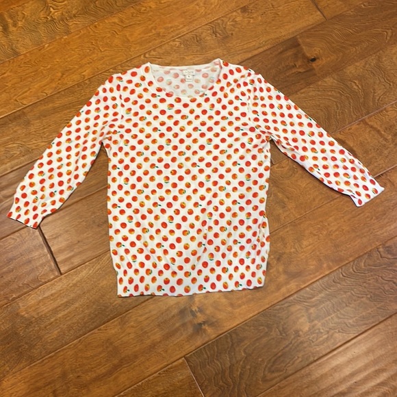 J Crew Orange And Peach Fruit Sweater 